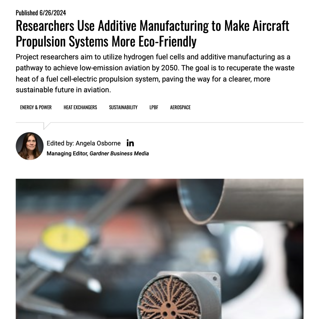 Our latest article, "Researchers Use Additive Manufacturing to Make Aircraft Propulsion Systems More Eco-Friendly," is now live on Additive Manufacturing media